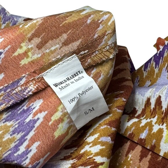 World Market Mira Brown And Purple Ritmo Geometric Kaftan Dress S/M - Picture 11 of 11